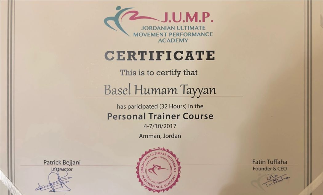 J.U.M.P. Academy personal trainer certificate